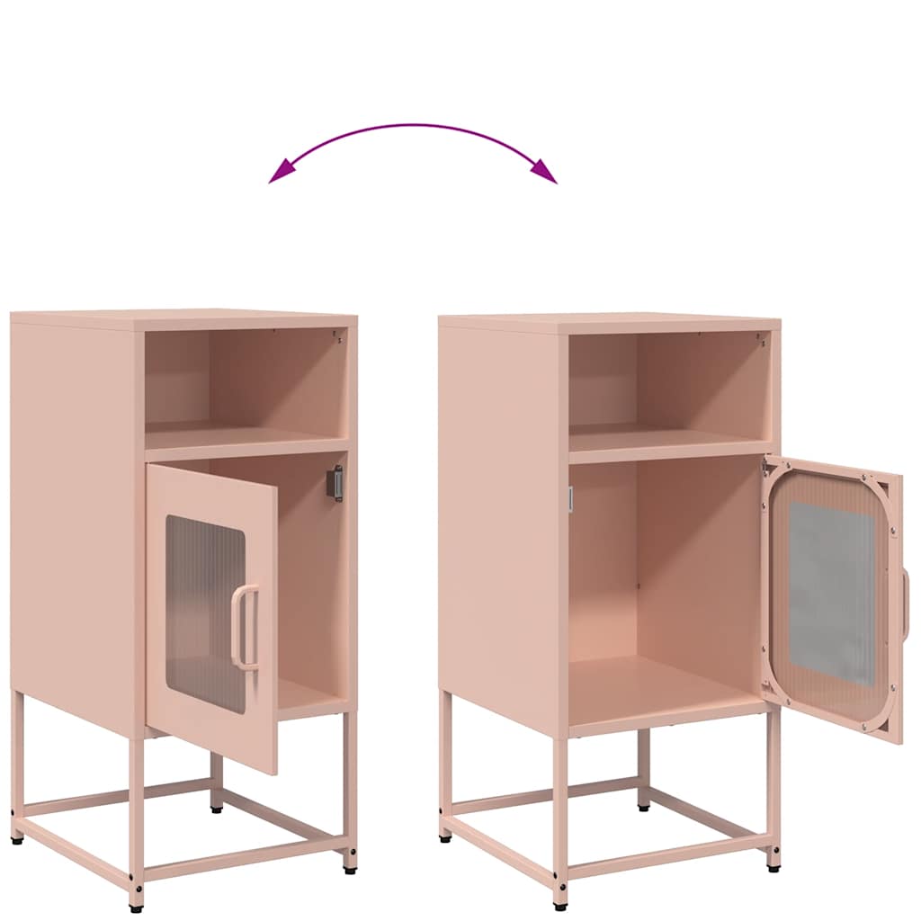 Noćni ormarić ružičasti 36x39x78 cm hladno valjani čelik