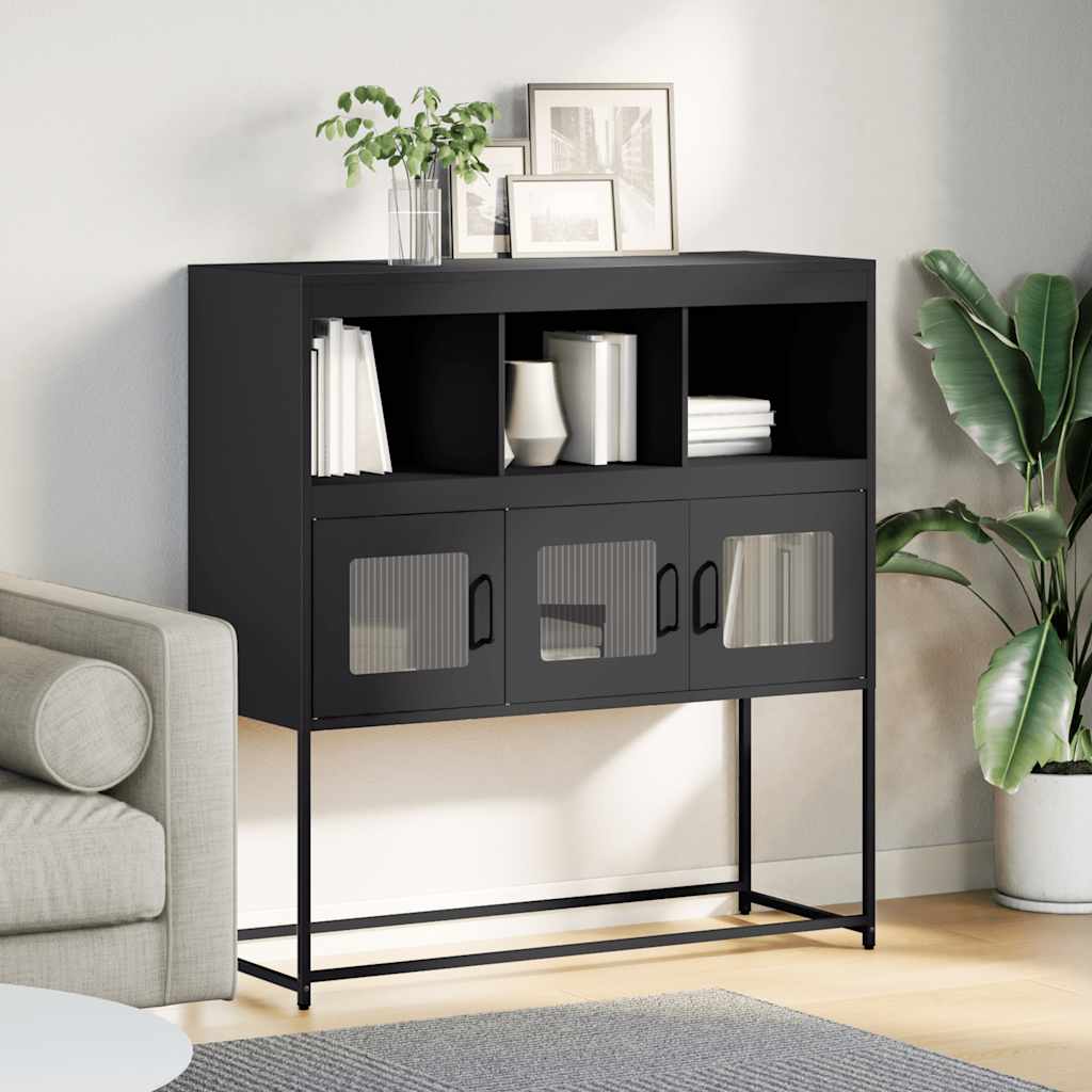 Komoda crna 100,5 x 39 x 107 cm od hladno valjanog čelika