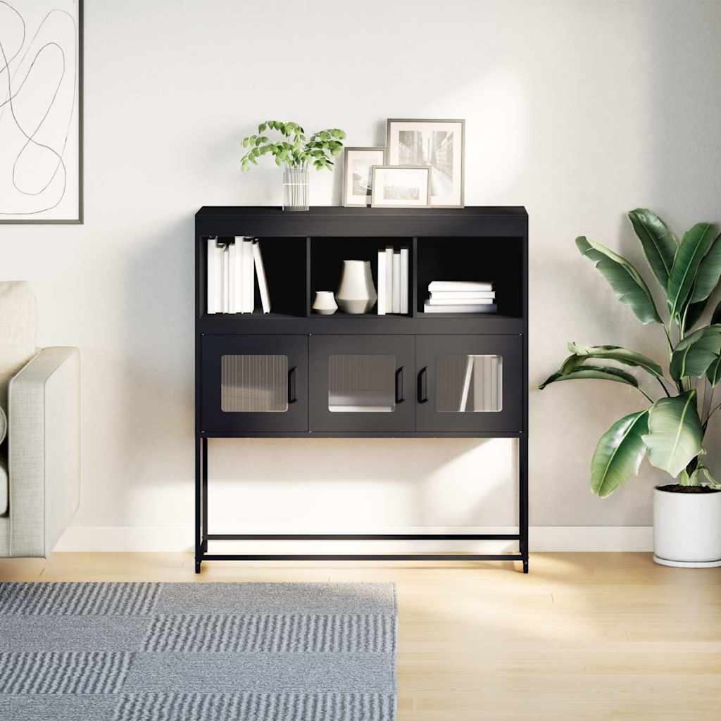 Komoda crna 100,5 x 39 x 107 cm od hladno valjanog čelika