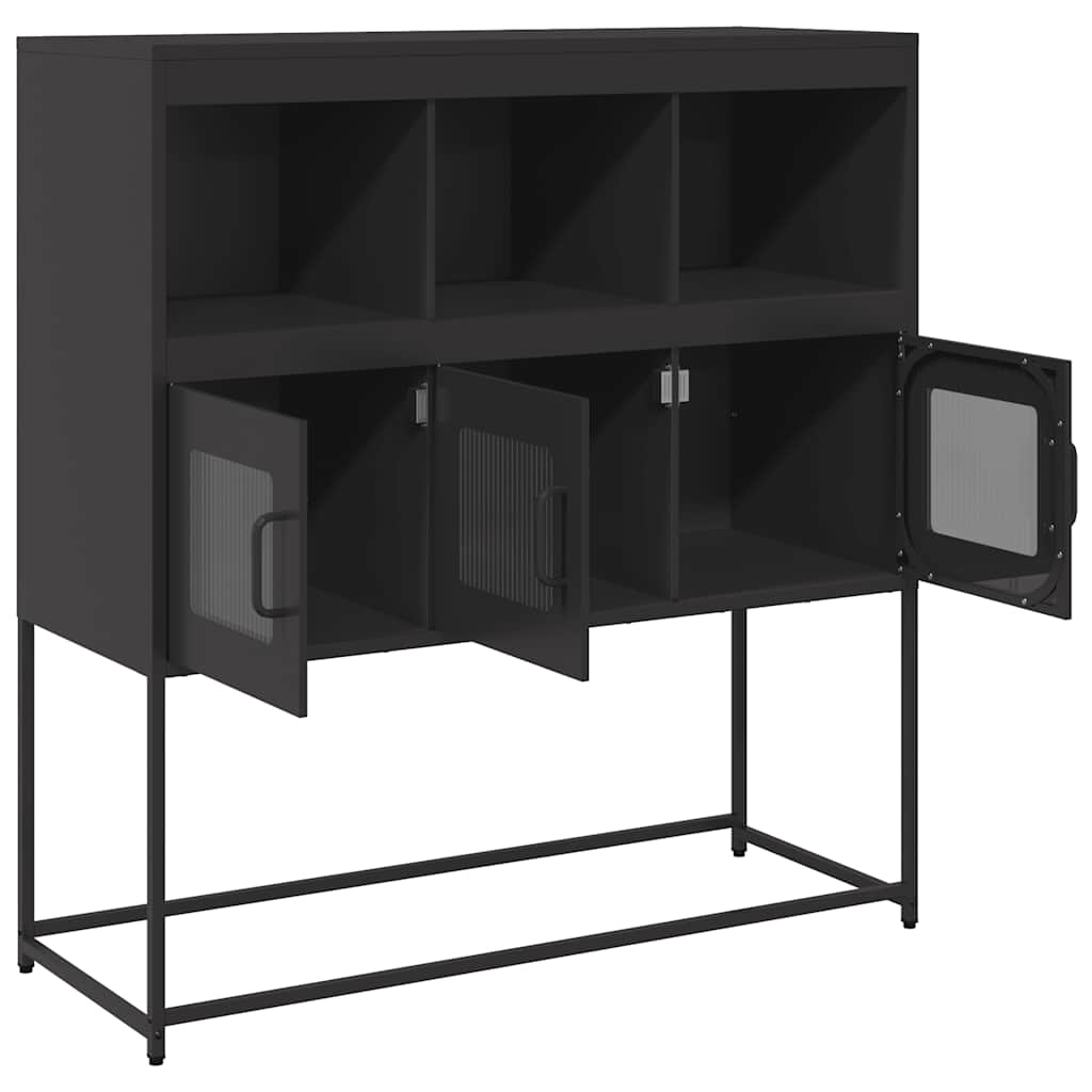 Komoda crna 100,5 x 39 x 107 cm od hladno valjanog čelika