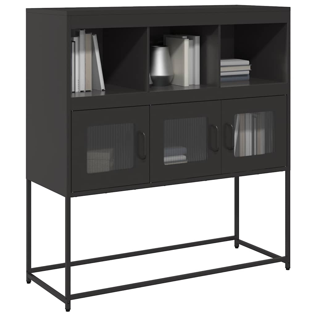 Komoda crna 100,5 x 39 x 107 cm od hladno valjanog čelika