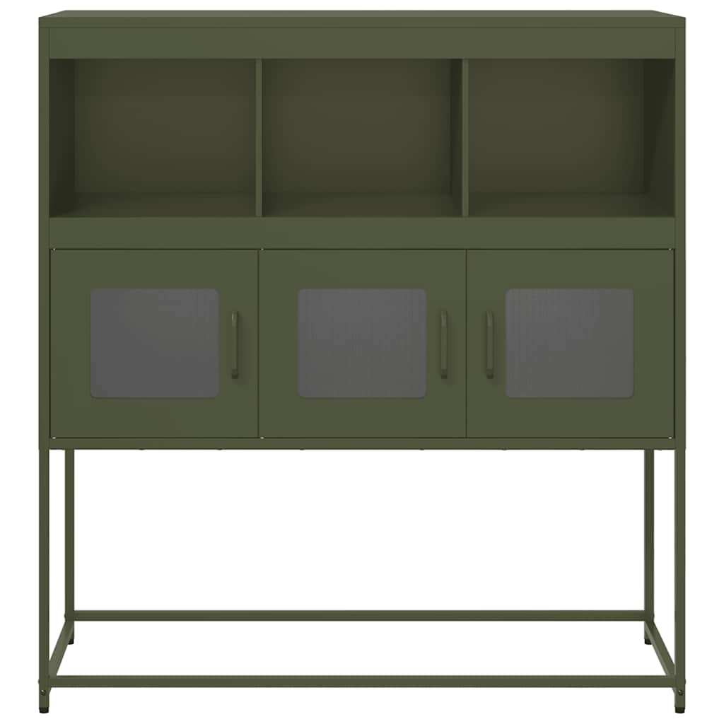 Komoda maslinastozelena 100,5x39x107 cm hladno valjani čelik