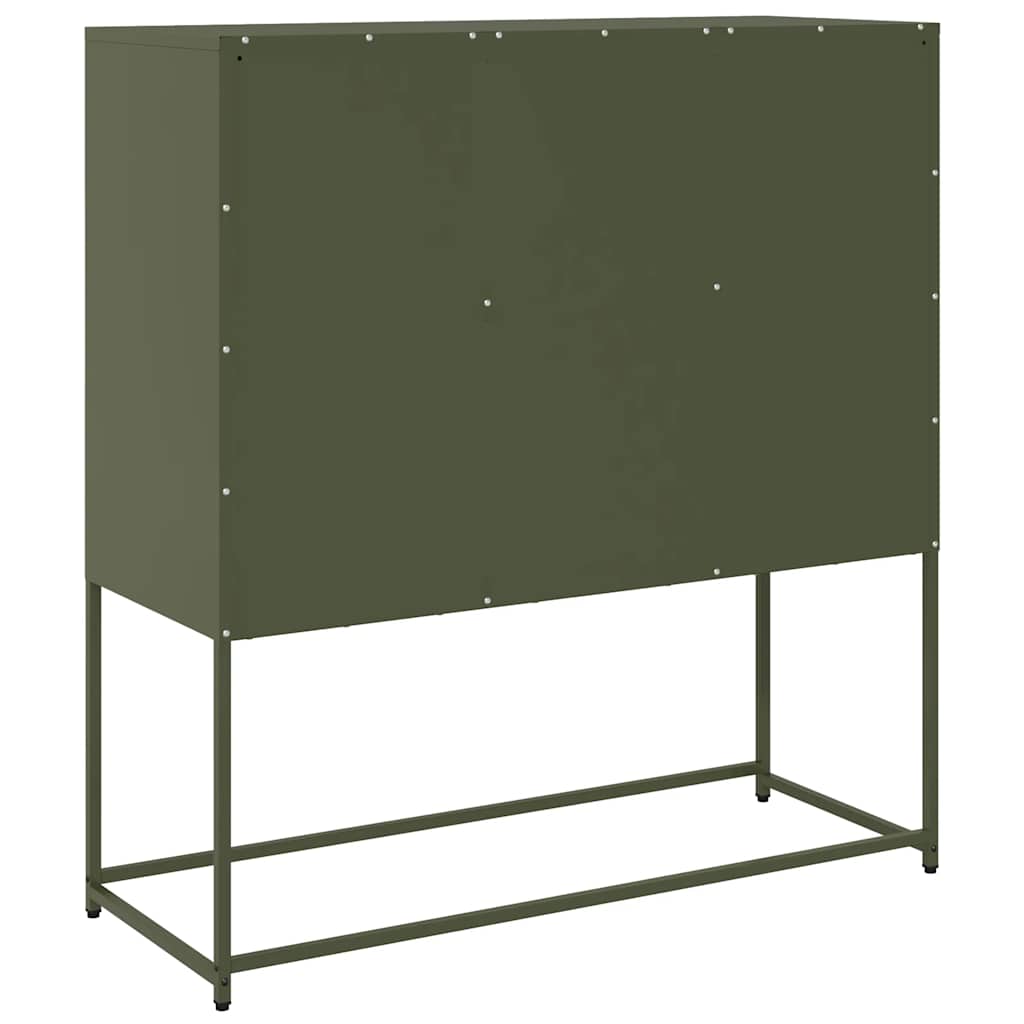 Komoda maslinastozelena 100,5x39x107 cm hladno valjani čelik