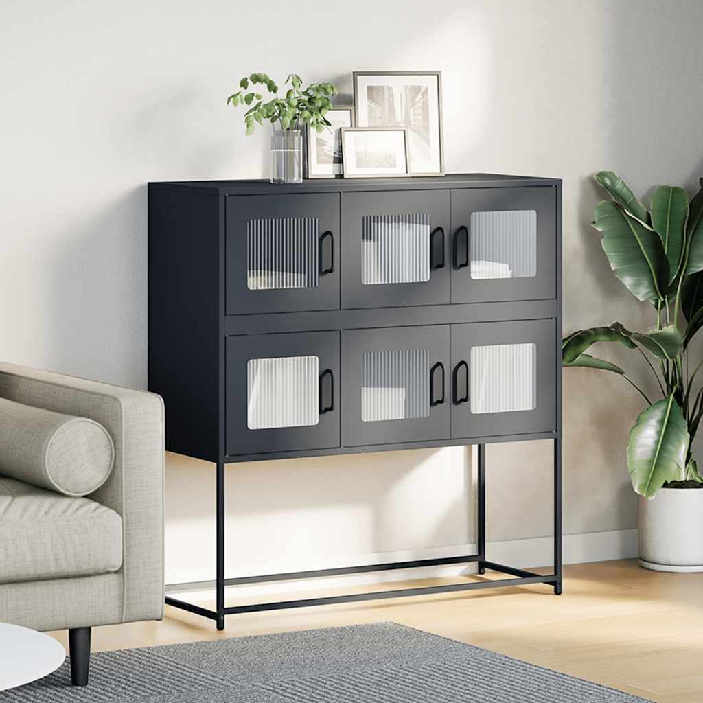Komoda antracit 100,5 x 39 x 107 cm od hladno valjanog čelika