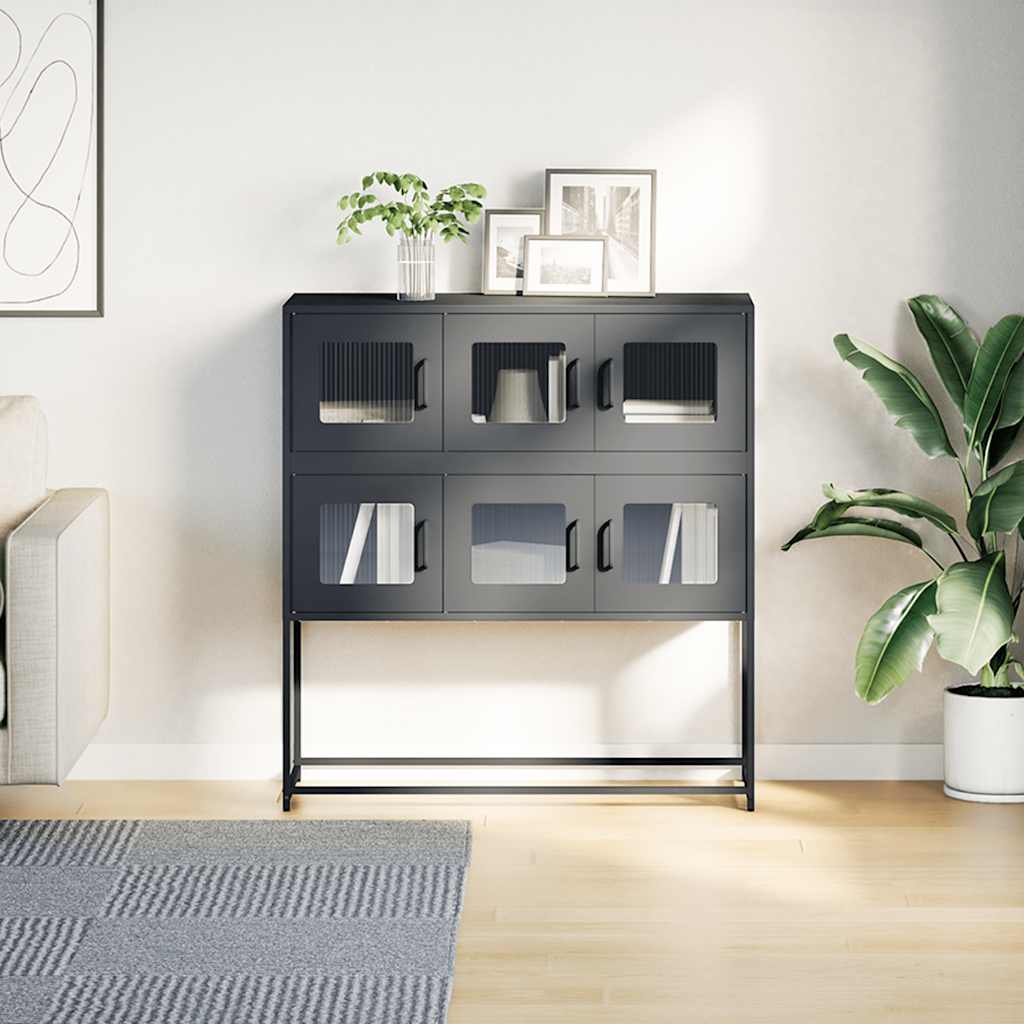 Komoda antracit 100,5 x 39 x 107 cm od hladno valjanog čelika