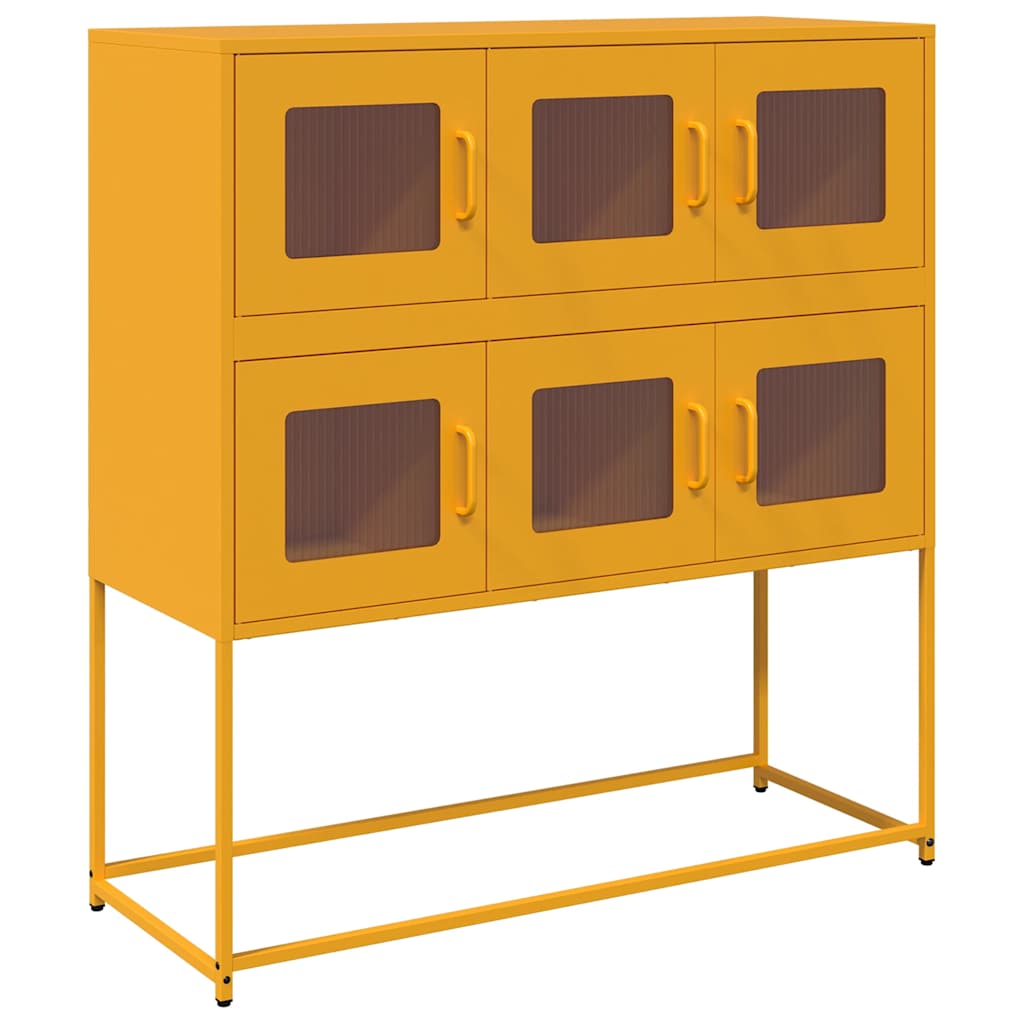 Komoda boja senfa 100,5x39x107 cm hladno valjani čelik