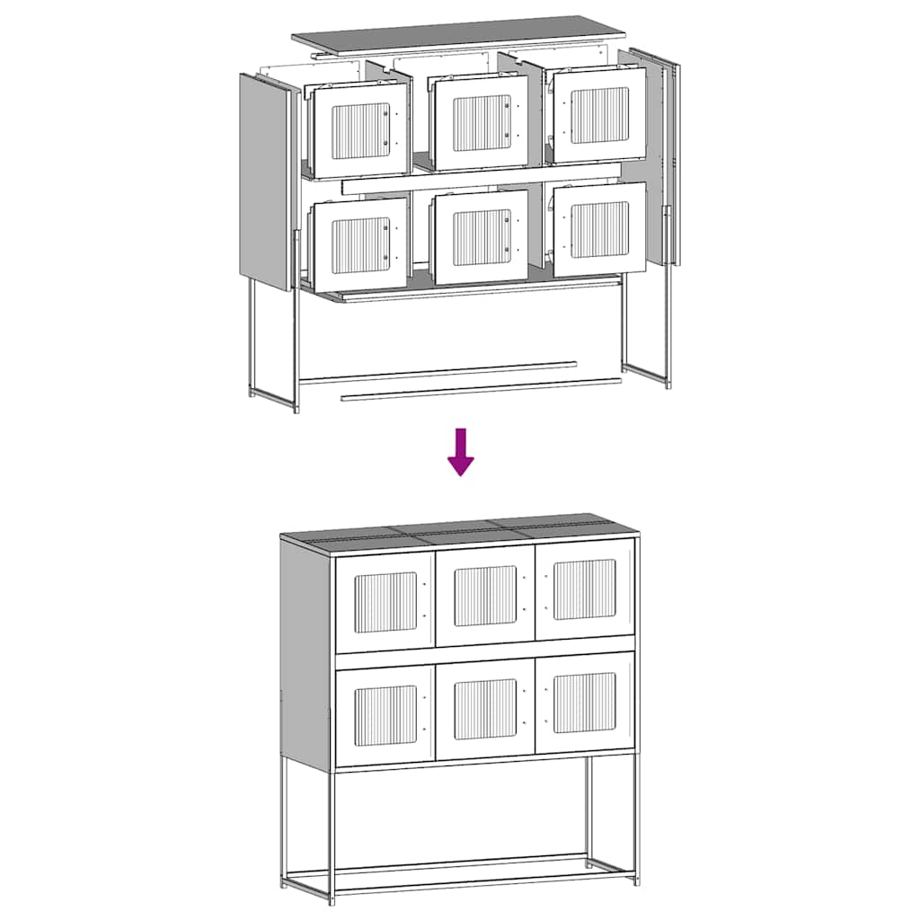 Komoda boja senfa 100,5x39x107 cm hladno valjani čelik