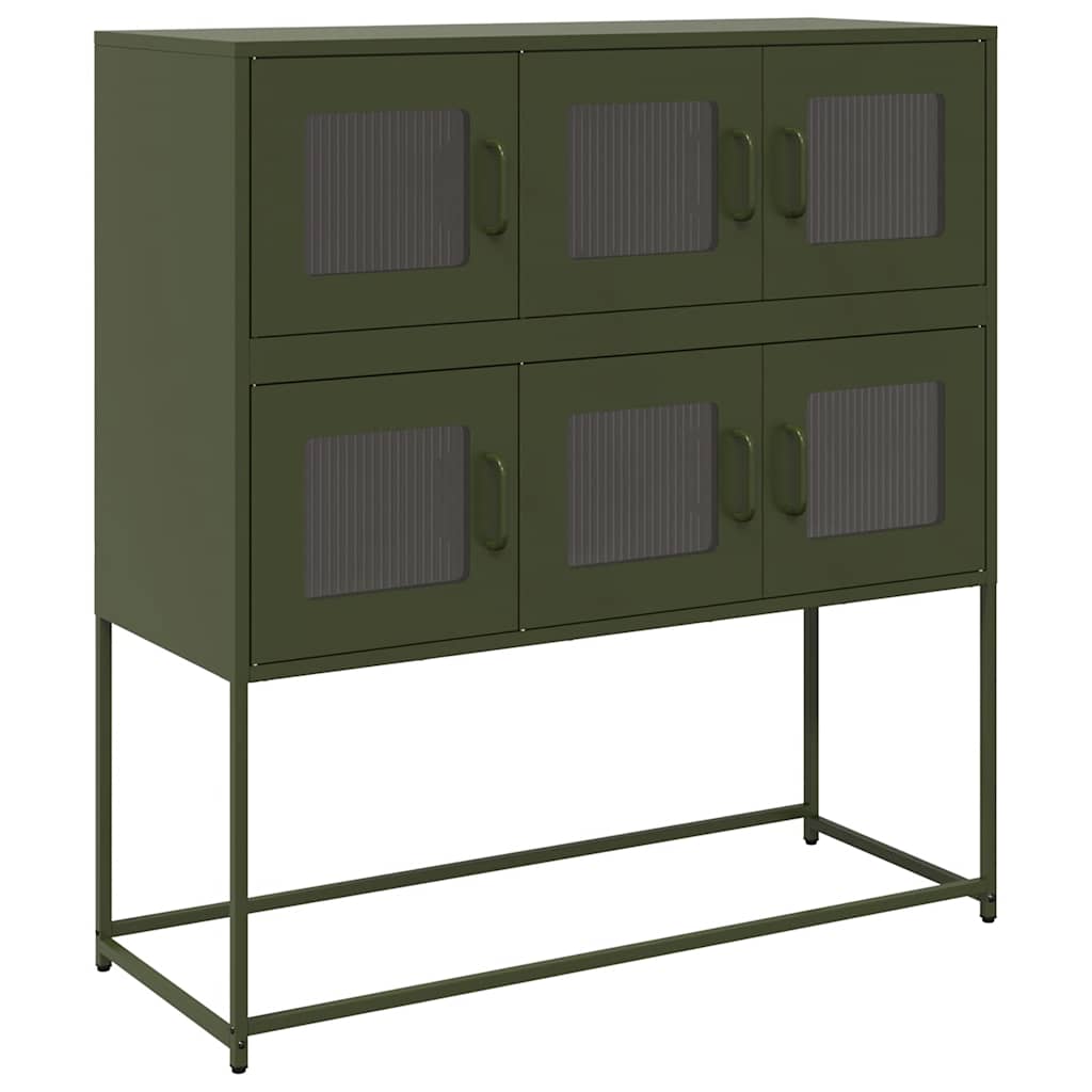 Komoda maslinastozelena 100,5x39x107 cm hladno valjani čelik