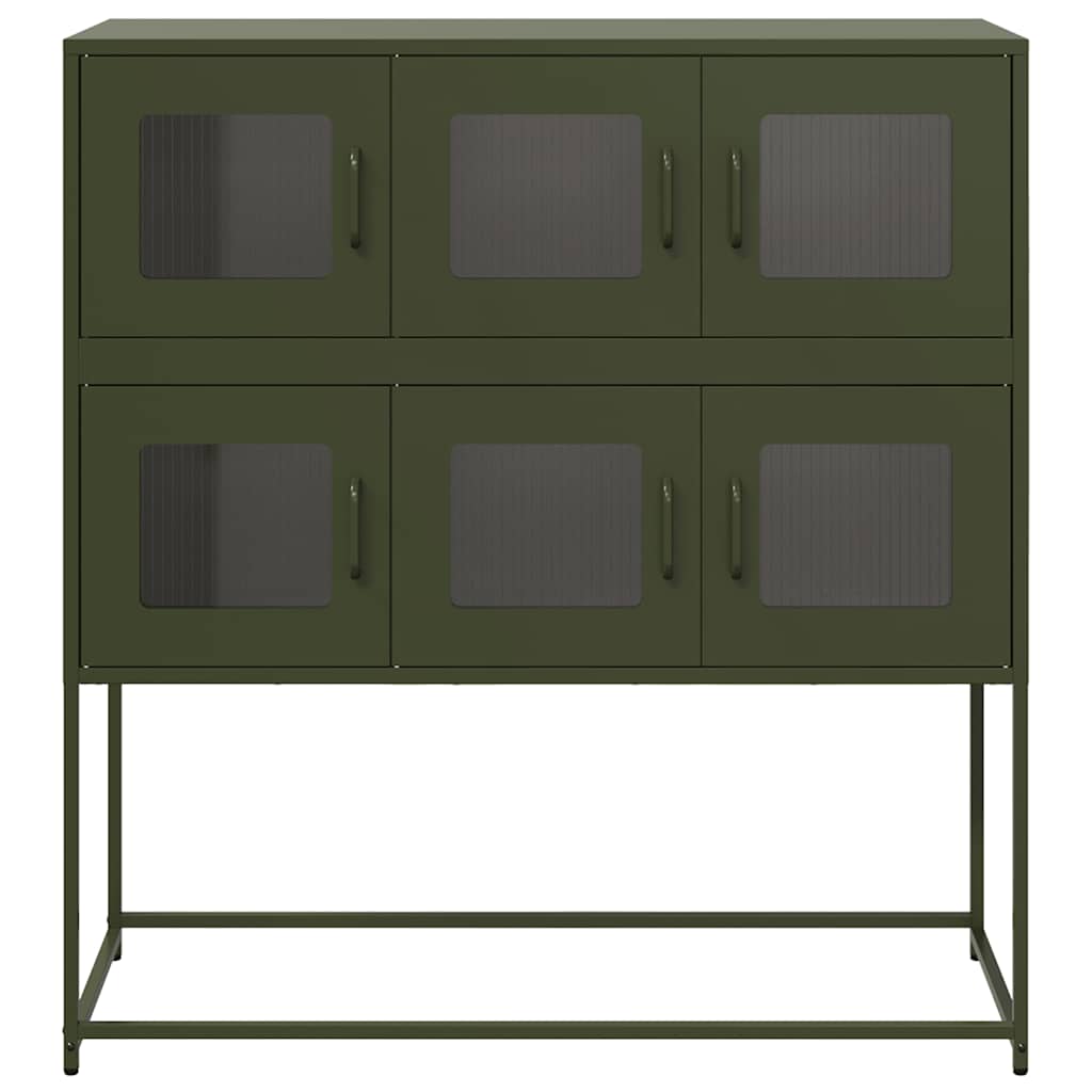 Komoda maslinastozelena 100,5x39x107 cm hladno valjani čelik