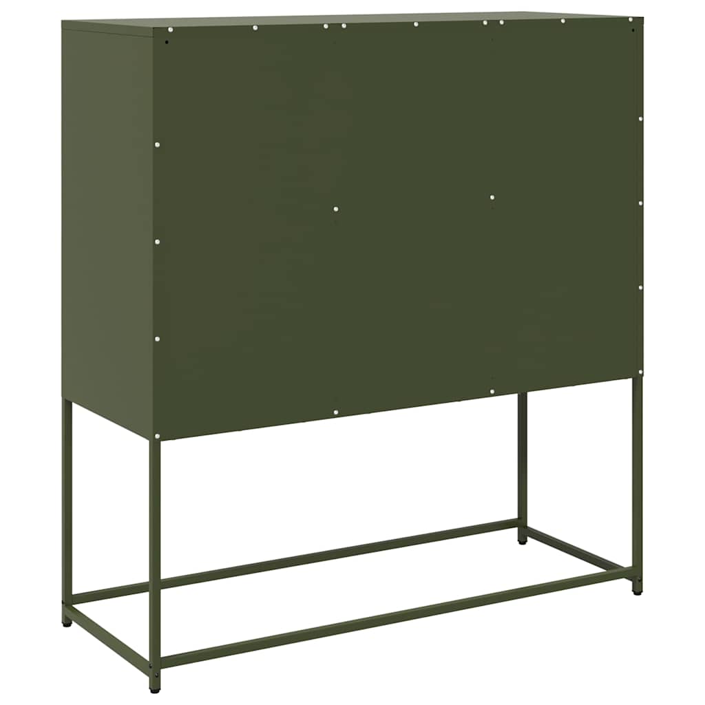 Komoda maslinastozelena 100,5x39x107 cm hladno valjani čelik