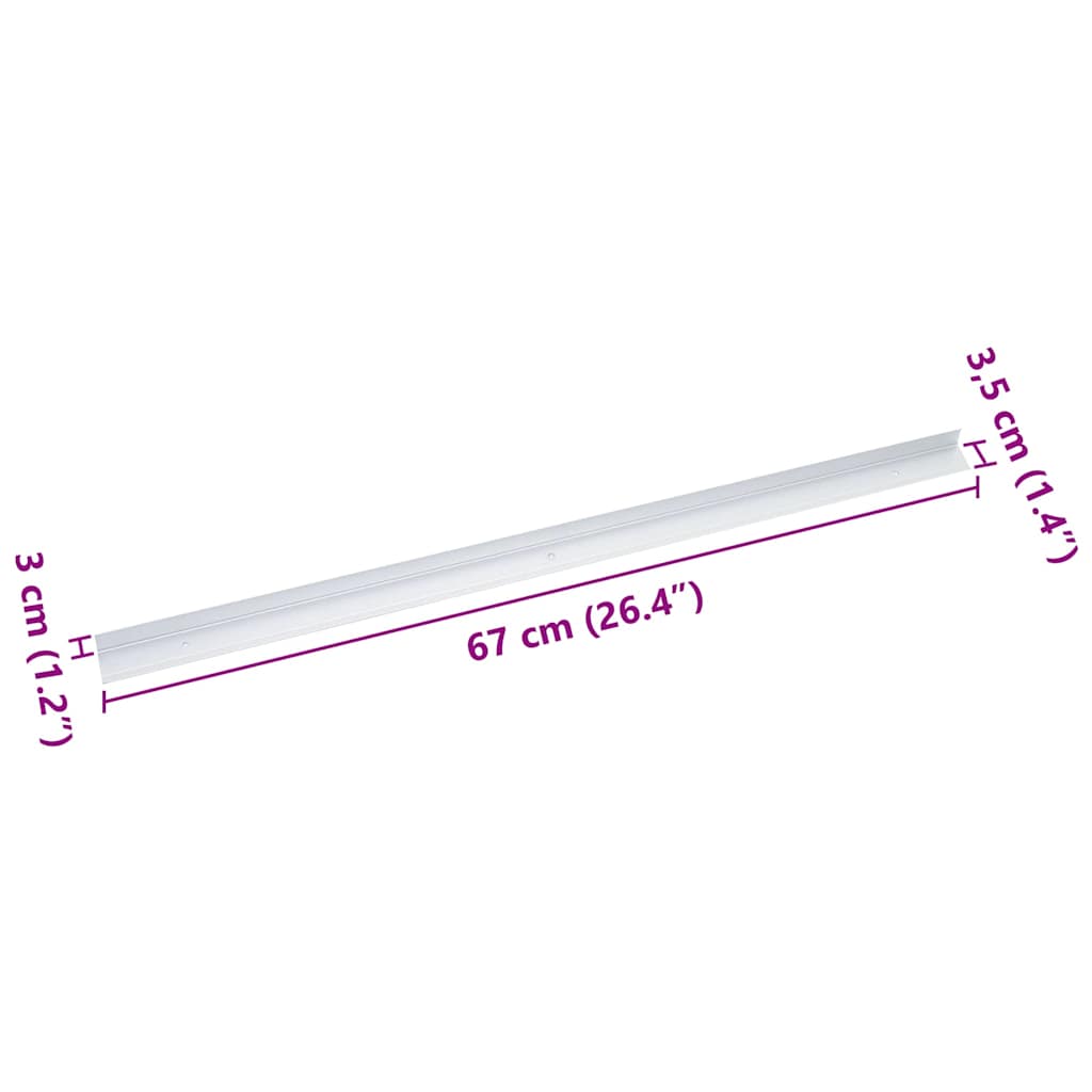 Profili za rubove stepenica 10 pcs Srebrno 67 x 3.5 x 3 cm