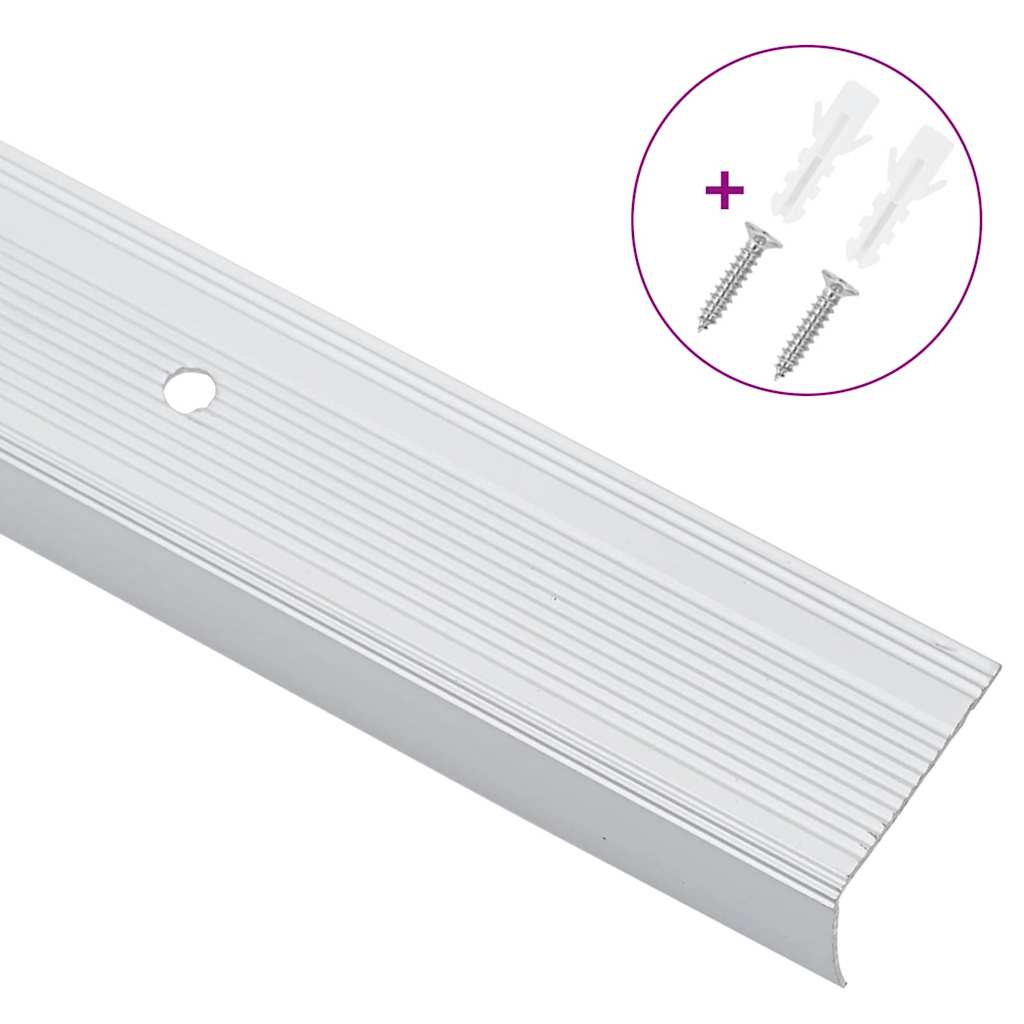 Profili za rubove stepenica 10 pcs Srebrno 67 x 3.5 x 3 cm