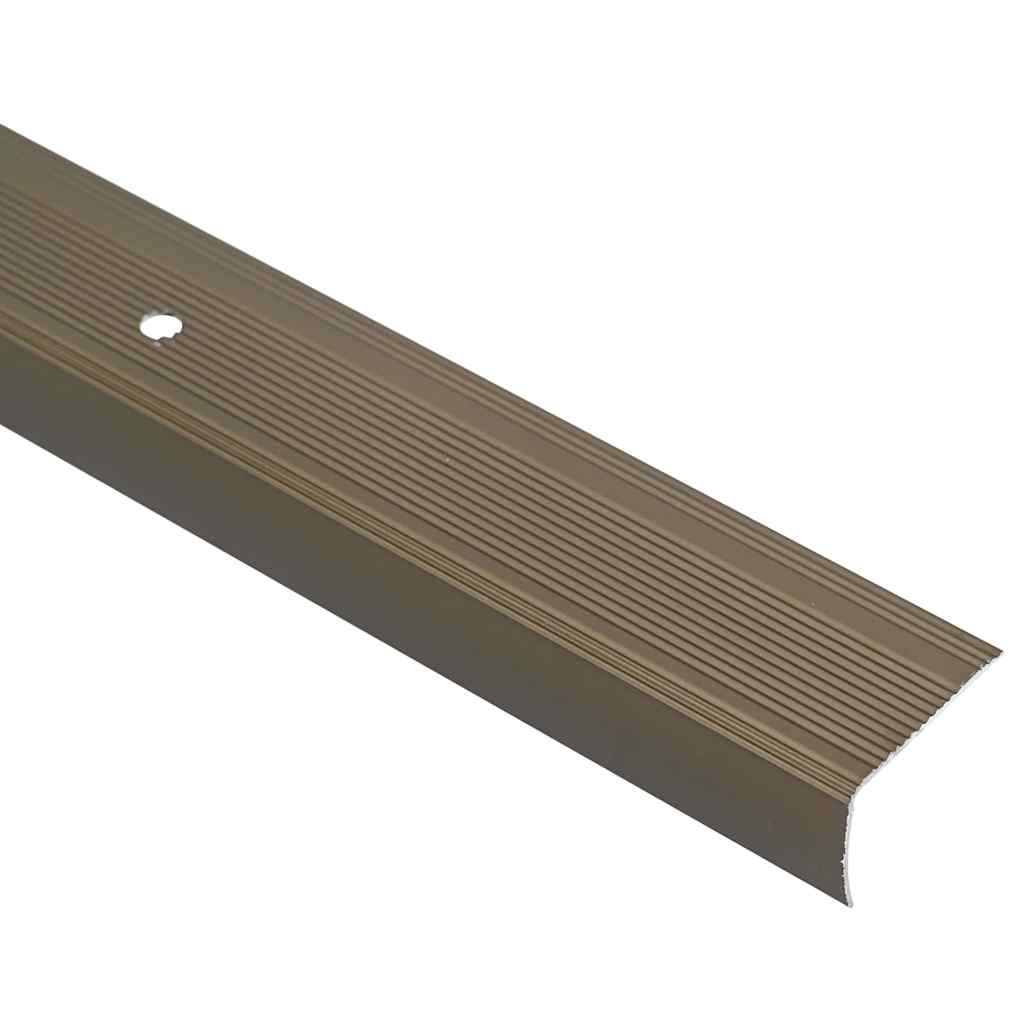 Profili za rubove stepenica 10 pcs Smeđa 67 x 3 x 2 cm Aluminij