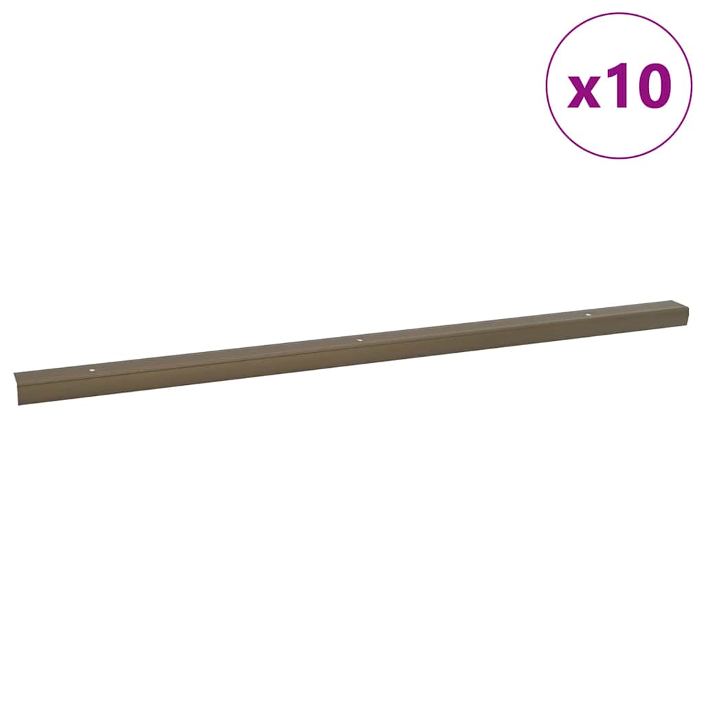 Profili za rubove stepenica 10 pcs Smeđa 67 x 3 x 2 cm Aluminij