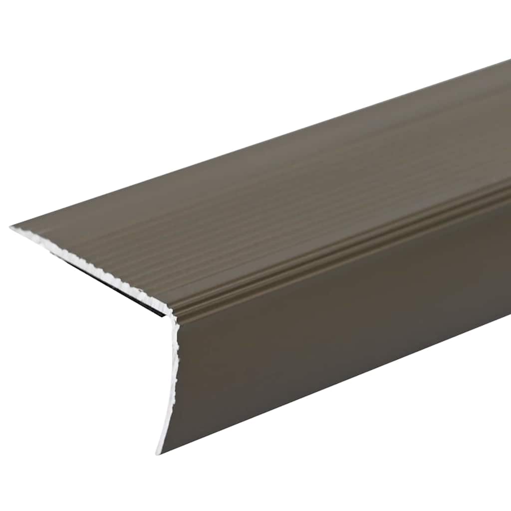 Profili za rubove stepenica 10 pcs Smeđa 67 x 3 x 2 cm Aluminij
