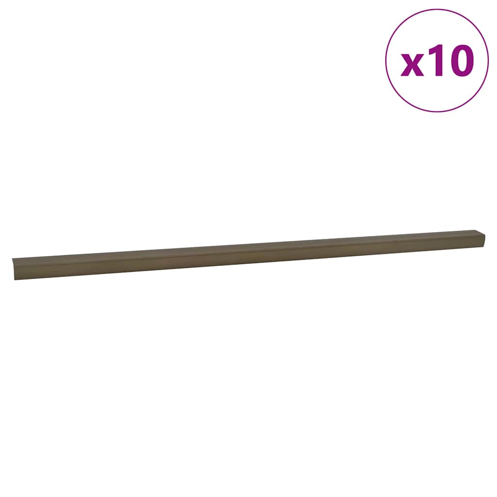Profili za rubove stepenica 10 pcs Smeđa 67 x 3 x 2 cm Aluminij