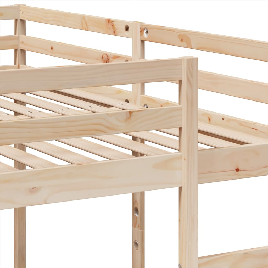 Trostruki okvir kreveta na kat 200x200/80x200 cm od borovine