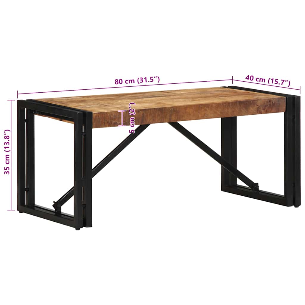 Stolić za kavu 80x40x35 cm od masivnog grubog drva manga