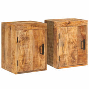 Noćni ormarić 2 pcs Smeđa 35 x 33 x 48 cm Čvrsto drvo manga