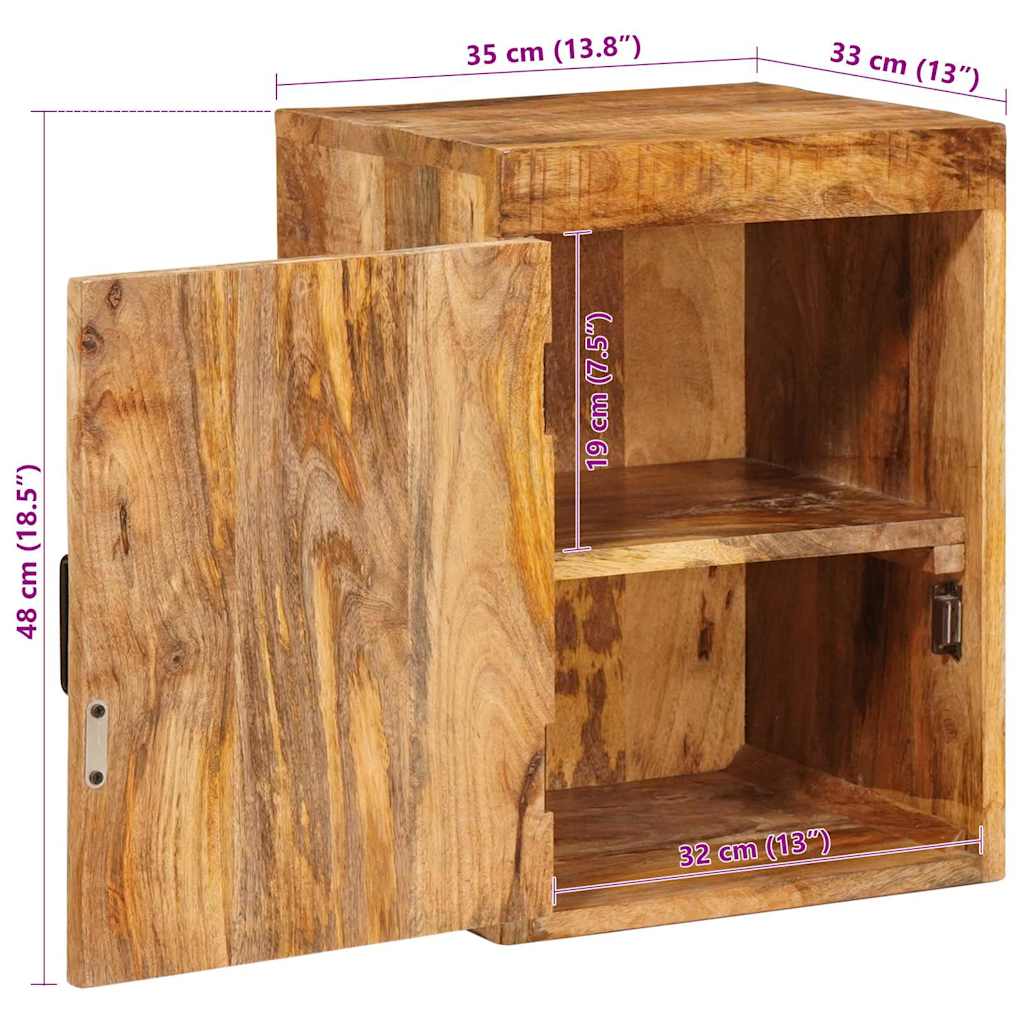 Noćni ormarić 2 pcs Smeđa 35 x 33 x 48 cm Čvrsto drvo manga
