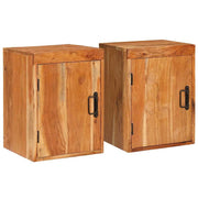 Noćni ormarić 2 pcs Smeđa 35 x 33 x 48 cm Masivni drvo akacija