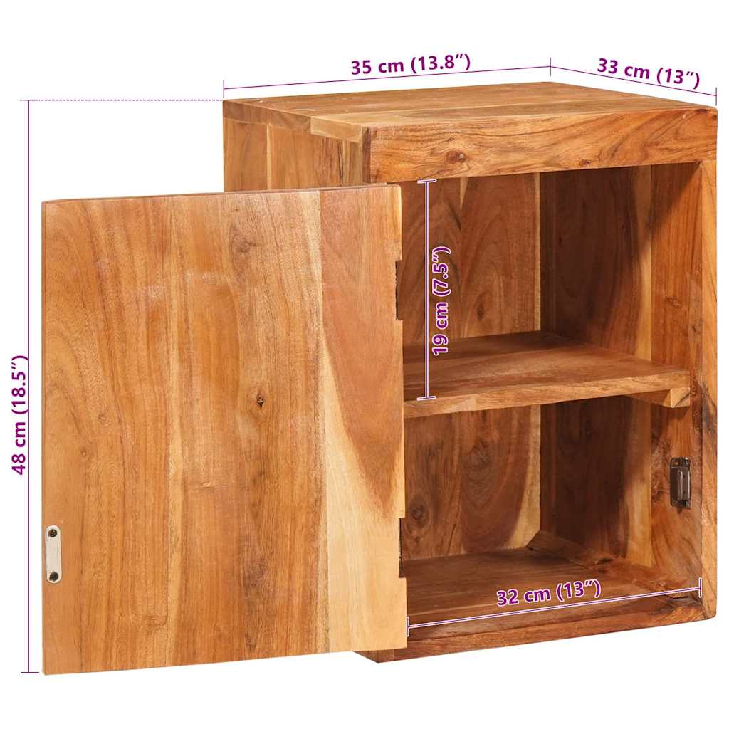 Noćni ormarić 2 pcs Smeđa 35 x 33 x 48 cm Masivni drvo akacija