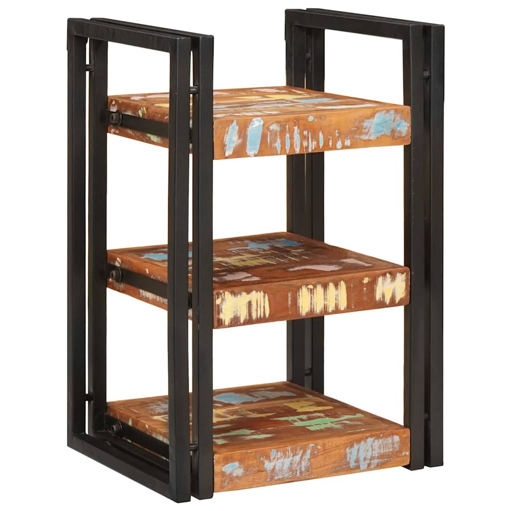 Noćni ormarić Smeđa i crna Čvrsto drvo iz reciklaže