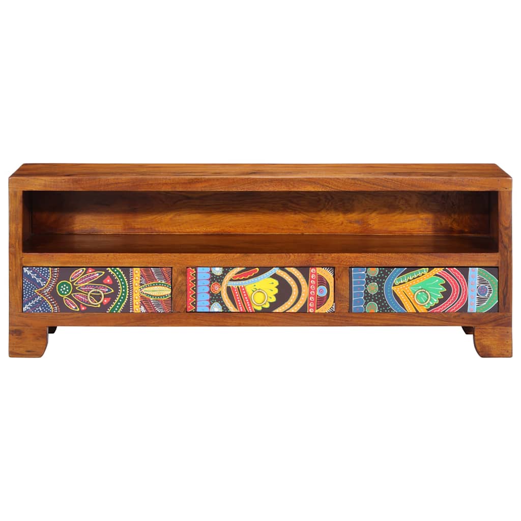 TV ormarić Višebojni 110x30x40 puno drvo bagrem