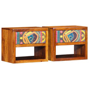Noćni ormar 2 pcs Smeđa 40 x 35 x 35 cm Čvrsto drvo akacije