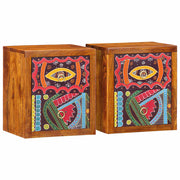 Noćni ormar 2 pcs Smeđa 35 x 30 x 40 cm Čvrsto drvo akacije