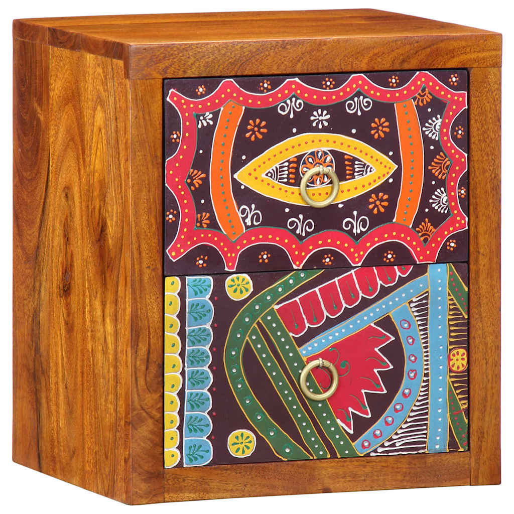 Noćni ormar 2 pcs Smeđa 35 x 30 x 40 cm Čvrsto drvo akacije