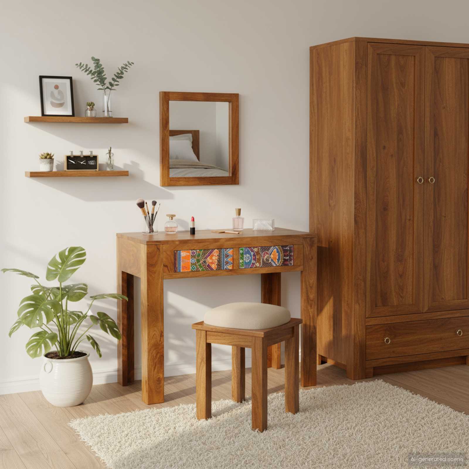 Toaletni stol Smeđa 90 x 45 x 75 cm Čvrsto drvo akacije