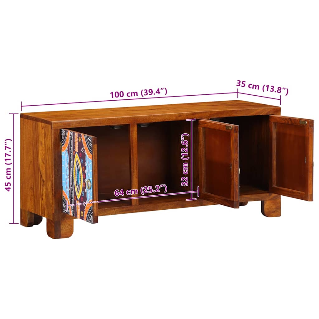 Klupa za cipele s pohranom Medeno smeđa 100 x 35 x 45 cm