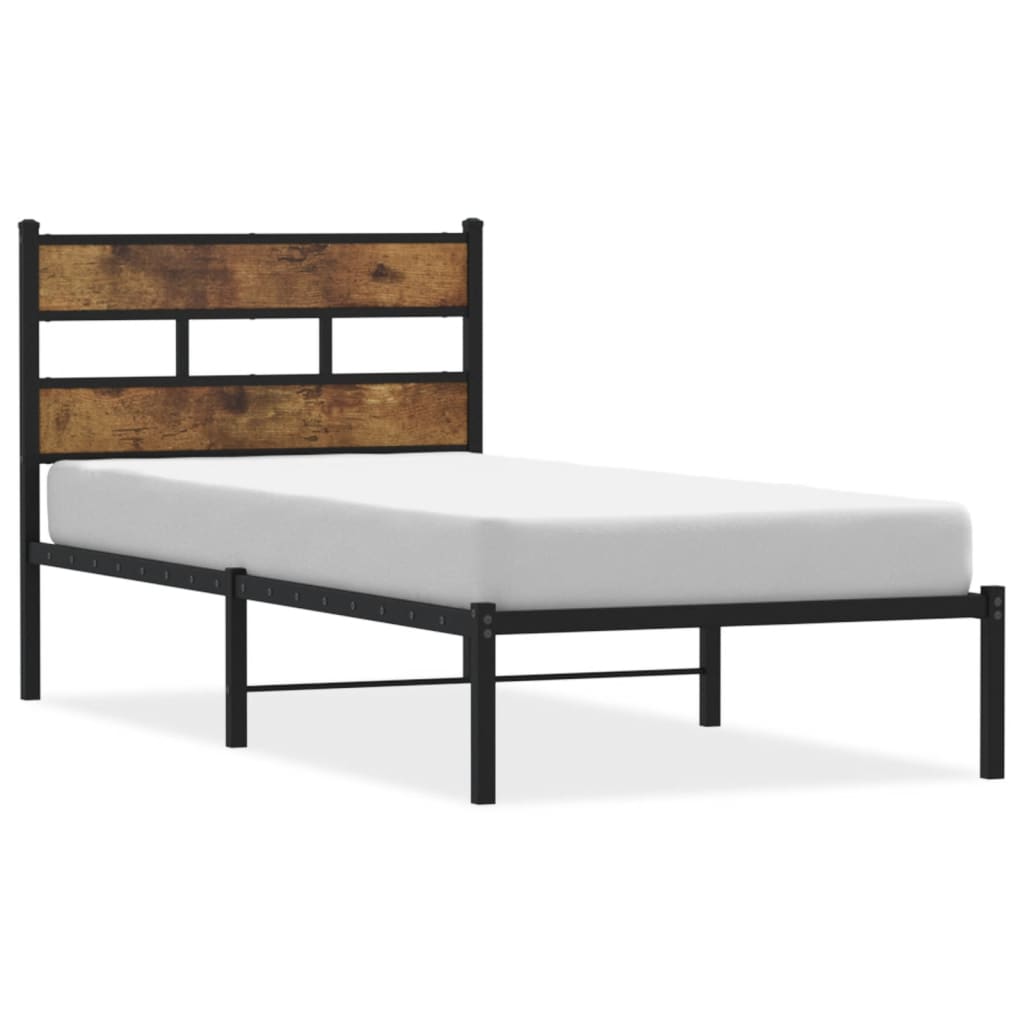Metalni okvir kreveta bez madraca boja hrasta 100x200 cm