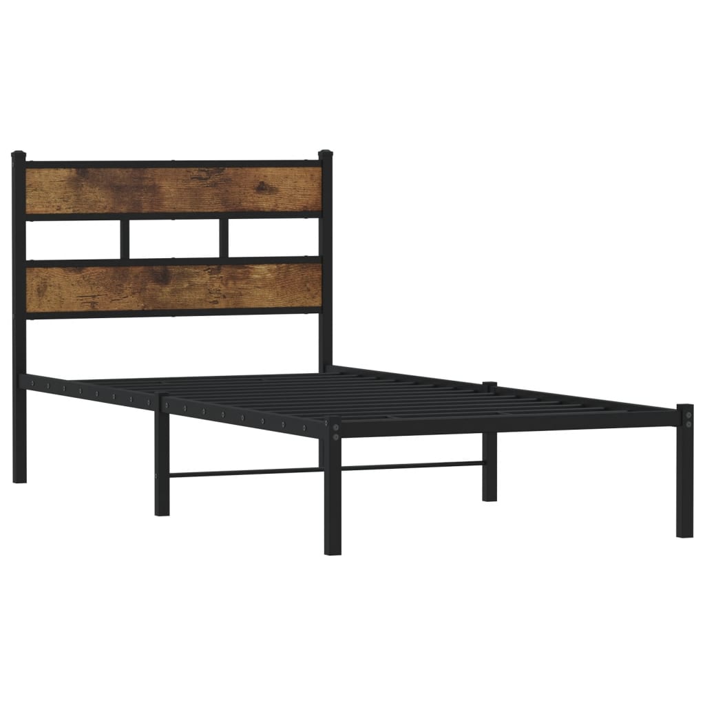 Metalni okvir kreveta bez madraca boja hrasta 100x200 cm
