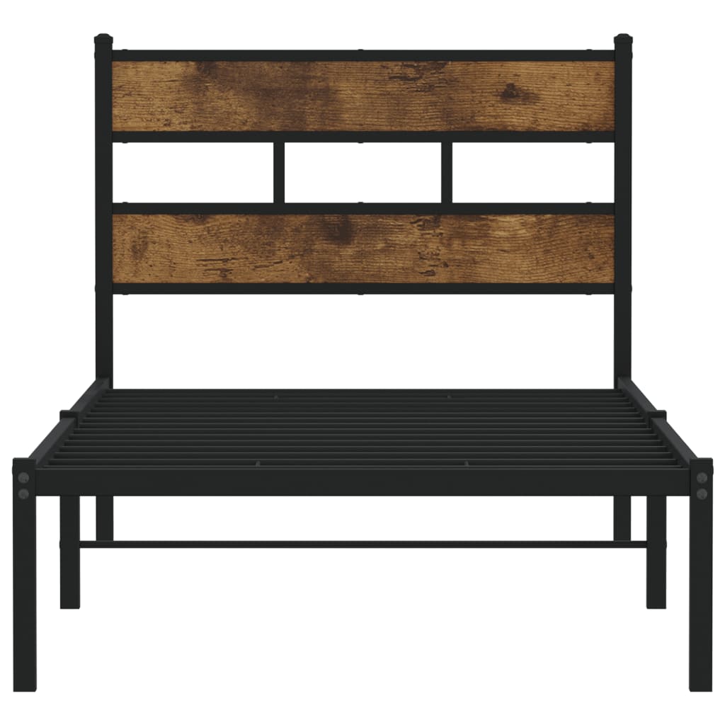 Metalni okvir kreveta bez madraca boja hrasta 100x200 cm