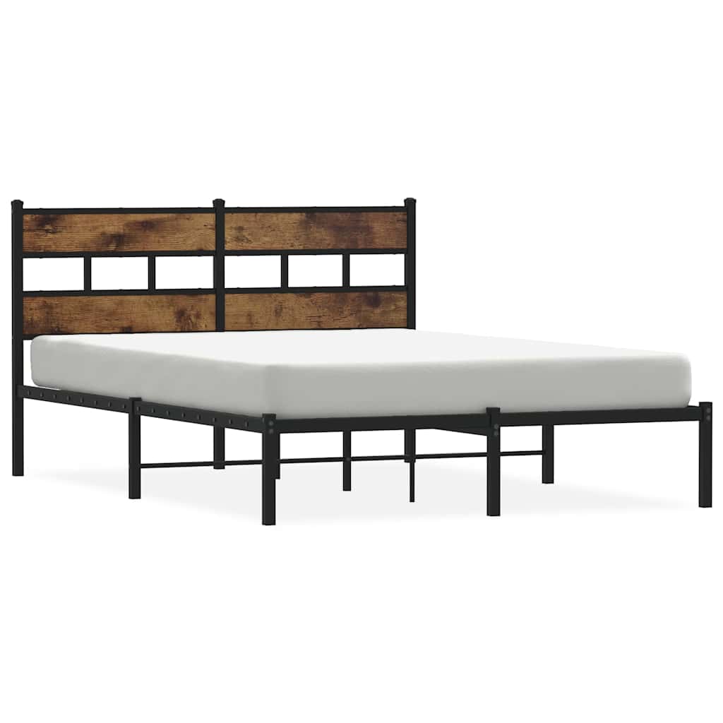 Metalni okvir kreveta bez madraca boja hrasta 135x190 cm