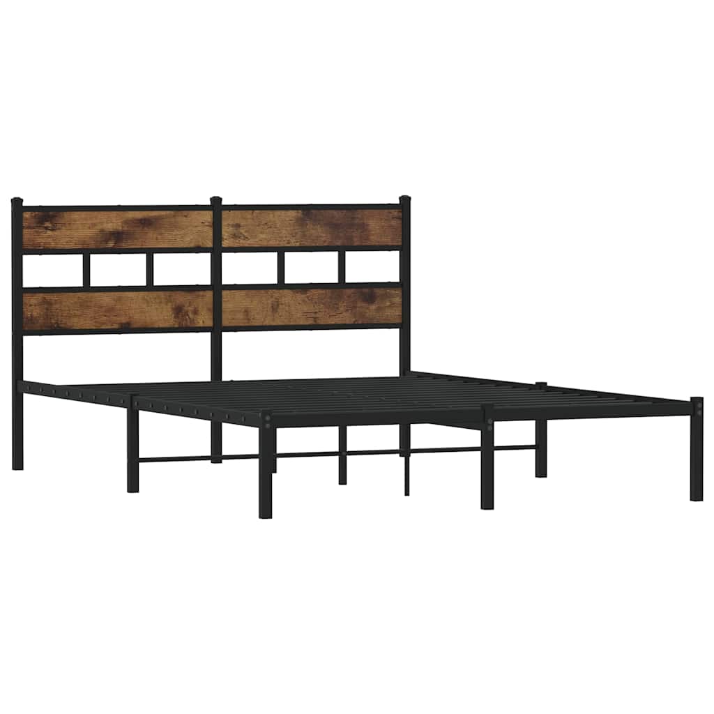 Metalni okvir kreveta bez madraca boja hrasta 135x190 cm