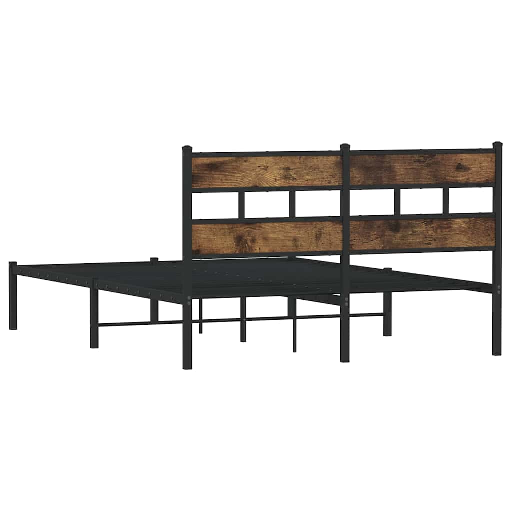Metalni okvir kreveta bez madraca boja hrasta 135x190 cm