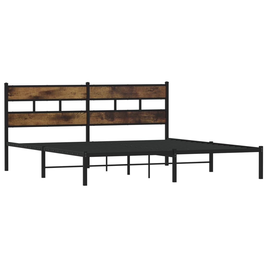 Metalni okvir kreveta bez madraca boja hrasta 200x200 cm