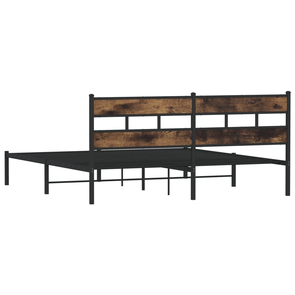 Metalni okvir kreveta bez madraca boja hrasta 200x200 cm
