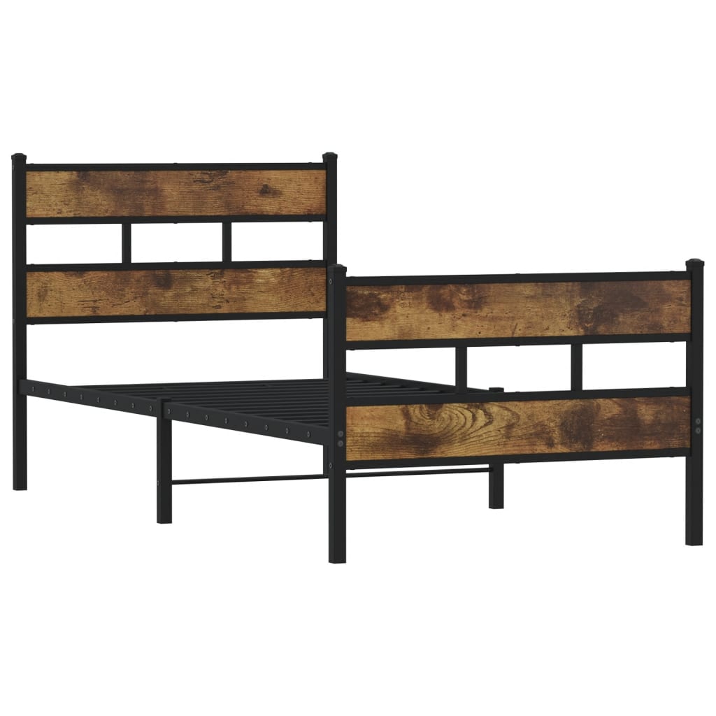 Metalni okvir kreveta bez madraca boja hrasta 100x190 cm