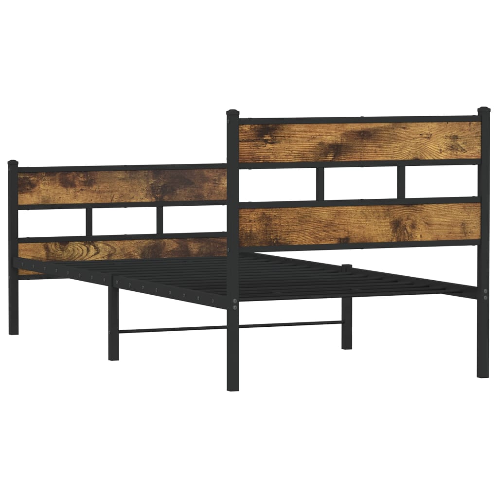 Metalni okvir kreveta bez madraca boja hrasta 100x190 cm