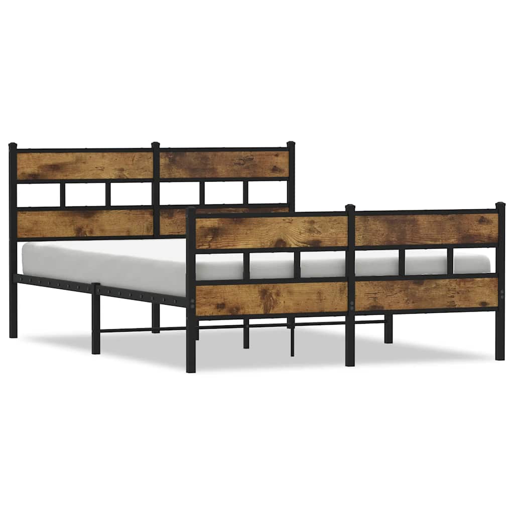 Metalni okvir kreveta bez madraca boja hrasta 135x190 cm