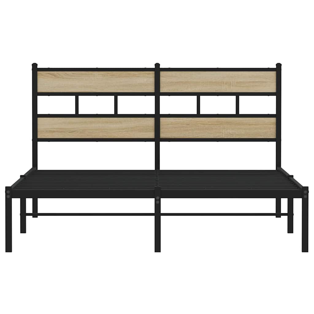Metalni okvir kreveta bez madraca boja hrasta sonome 135x190 cm