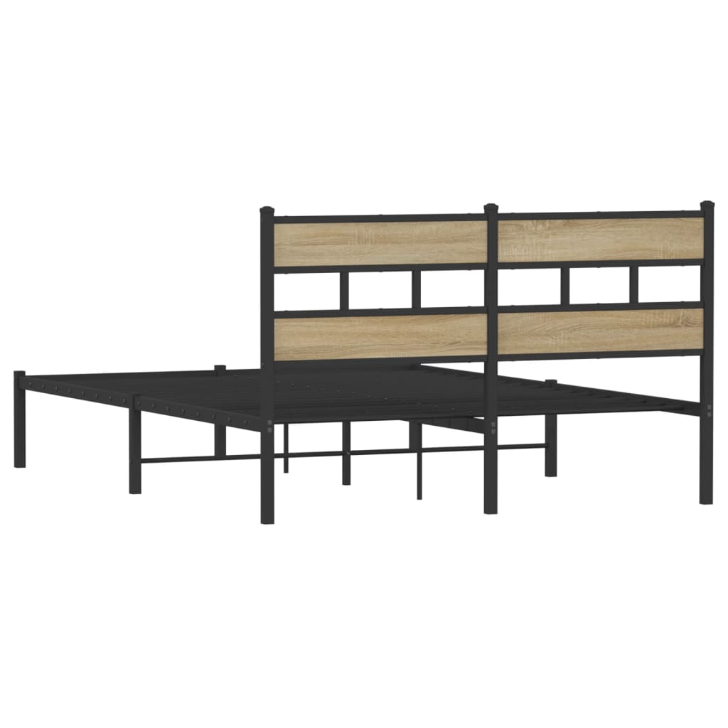 Metalni okvir kreveta bez madraca boja hrasta sonome 160x200 cm