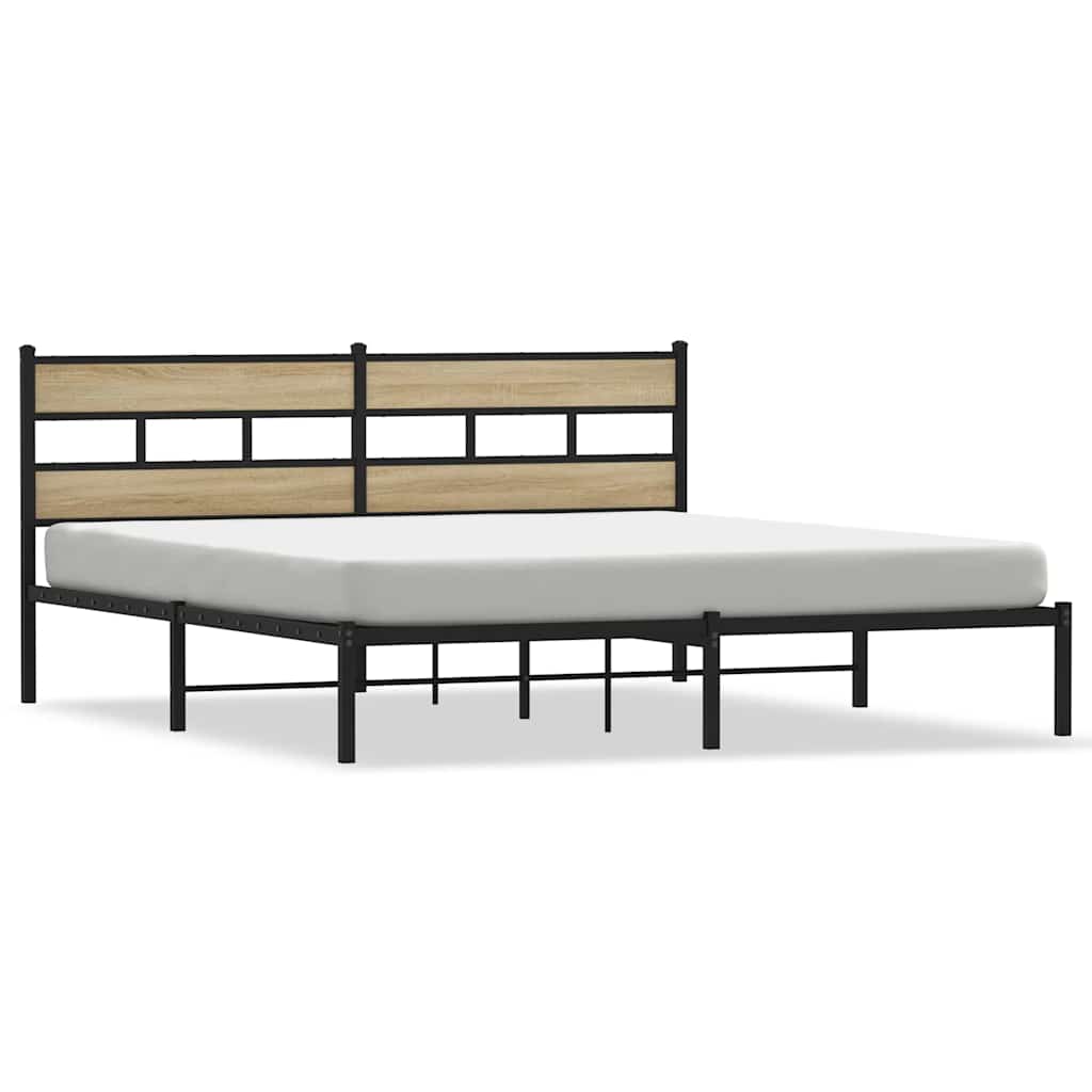 Metalni okvir kreveta bez madraca boja hrasta sonome 180x200 cm