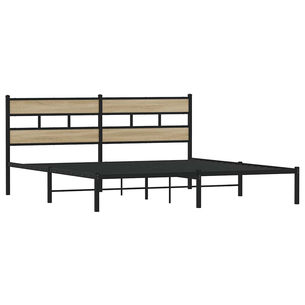 Metalni okvir kreveta bez madraca boja hrasta sonome 180x200 cm