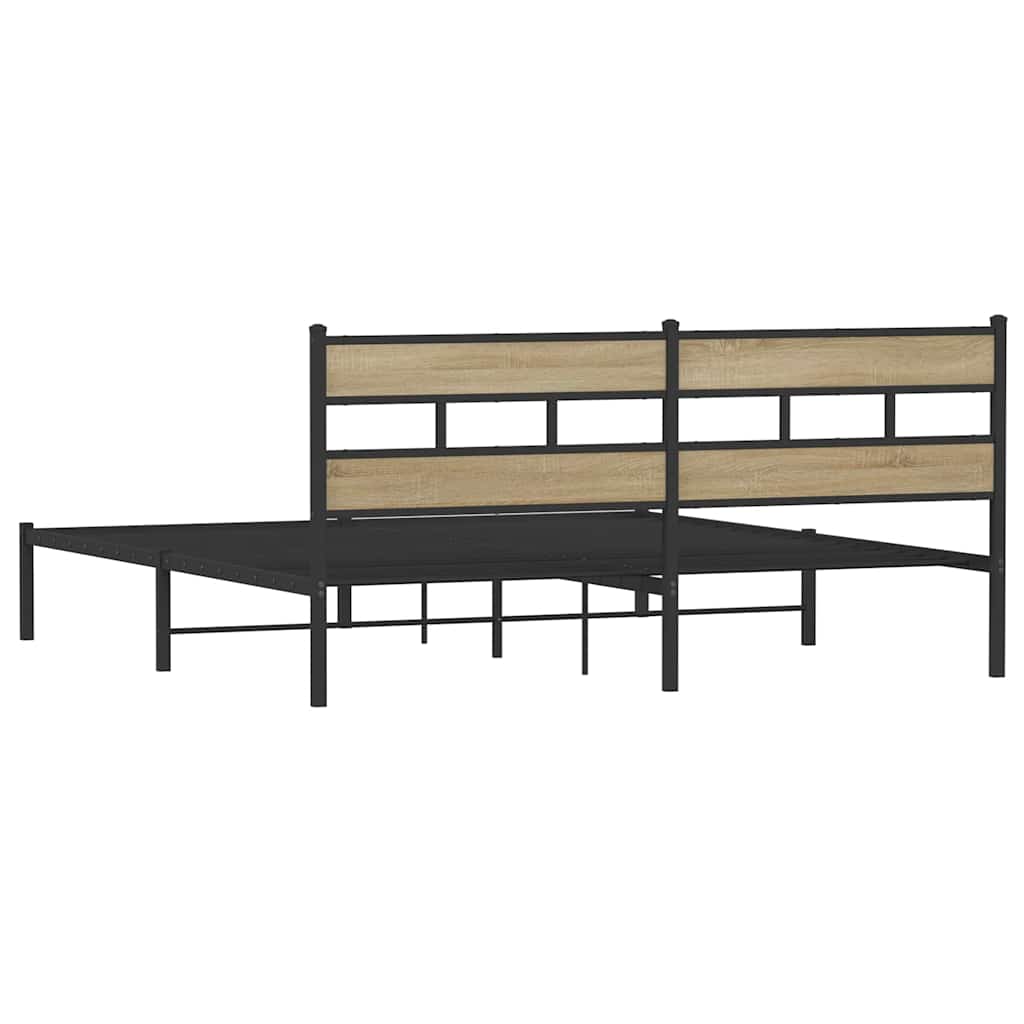 Metalni okvir kreveta bez madraca boja hrasta sonome 180x200 cm