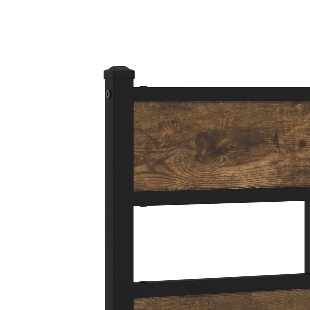 Okvir kreveta bez madraca s uzglavljem boja hrasta 80x200 cm